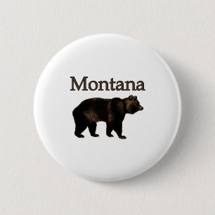 Montana Grizzly Bear 6 Cm Round Badge