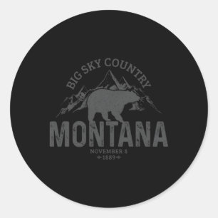 Montana Grizzly Bear Camg Hiking Classic Round Sticker