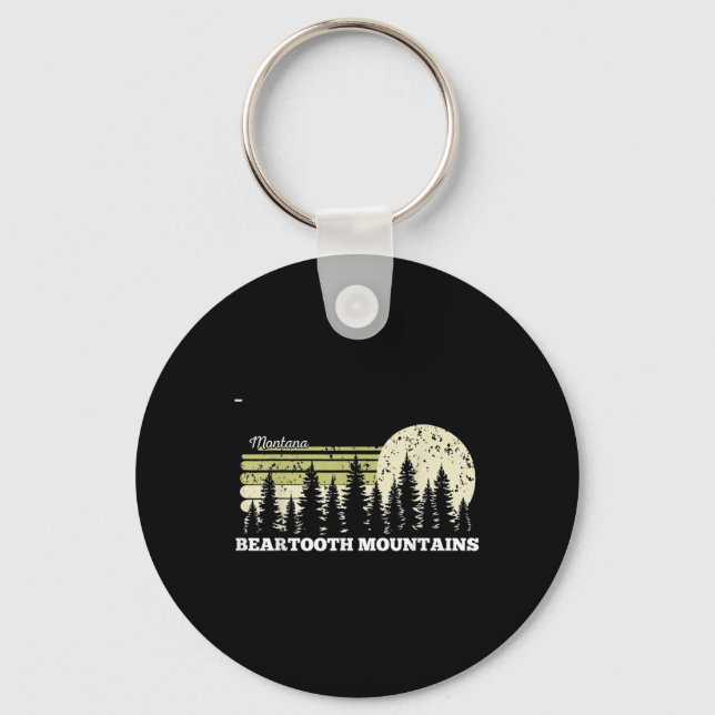 Montana Hiking Beartooth Mountains Trees Nature Fo Key Ring (Front)