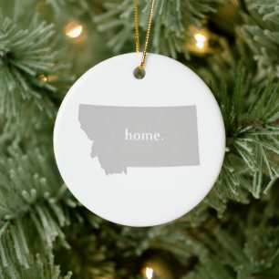 Montana home silhouette state map ceramic tree decoration