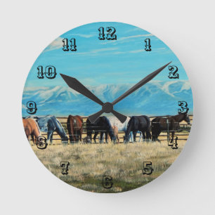 Montana horses, spring roundup, mares/babies 2 round clock