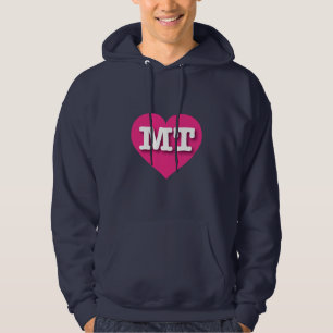 Montana Hot Pink Heart - I love MT Hoodie