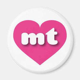 Montana hot pink heart - I love mt Magnet