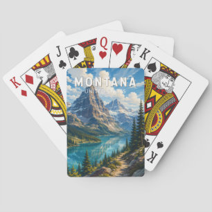 Montana Illustration Travel Art Vintage Playing Cards