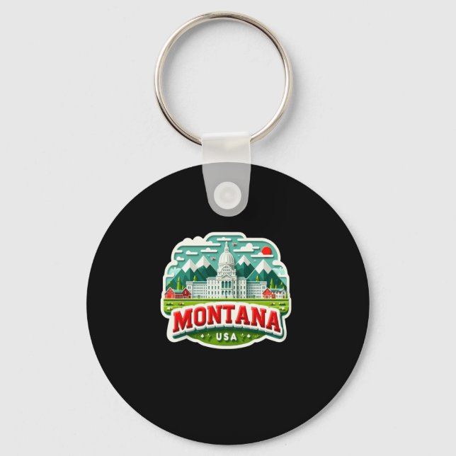 Montana In Usa Sticker  Key Ring (Front)