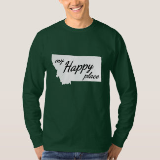 Montana is My Happy Place White & Black T-Shirt