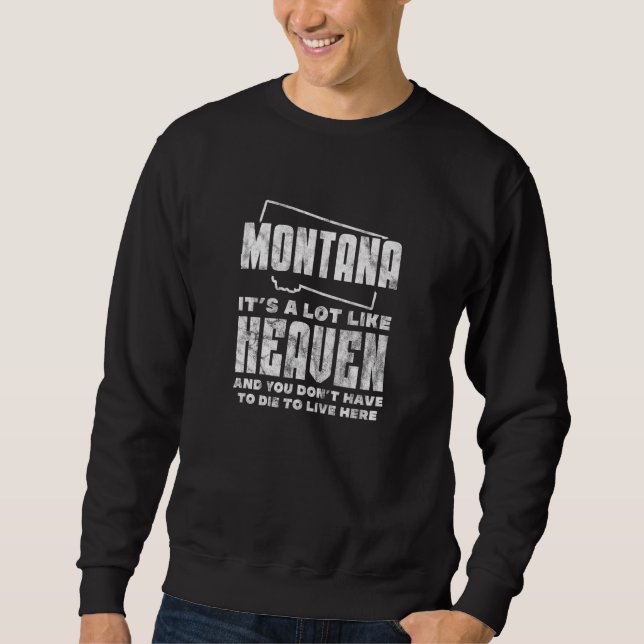 Montana It's A Lot Like Heaven Big Sky Country Dis Sweatshirt (Front)