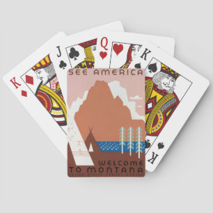 Montana Landscape Art Vintage Photos Old Aesthetic Playing Cards