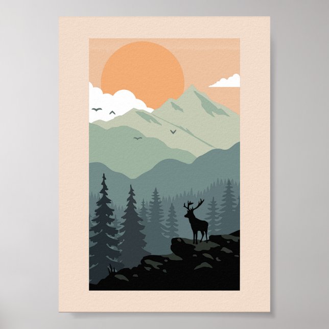 Montana Landscape Art Vintage Photos Old Aesthetic Poster (Front)