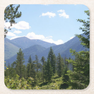 Montana Landscape Scenic View Square Paper Coaster