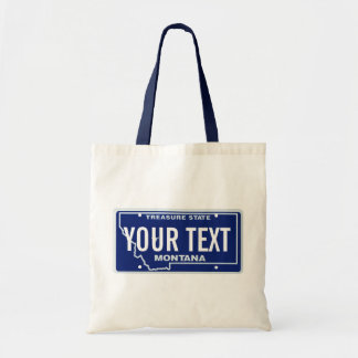 Montana license plate tote bag