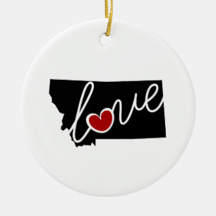 Montana Love!  Gifts for MT Lovers Ceramic Tree Decoration