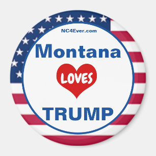 Montana LOVES TRUMP Patriotic Fridge Magnet
