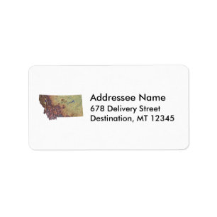Montana Map Address Label