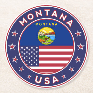 Montana, Montana phone case, Montana sticker, Round Paper Coaster