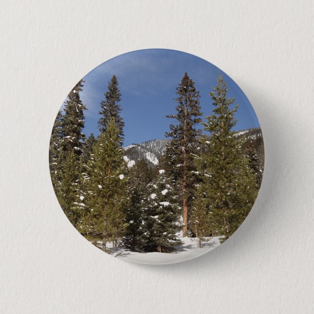 Montana Mountain Trails in Winter Landscape Photo 6 Cm Round Badge (Front)