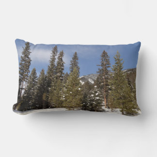 Montana Mountain Trails in Winter Landscape Photo Lumbar Cushion