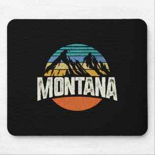Montana Mountains Retro Design Hiking Mt  Mouse Pad