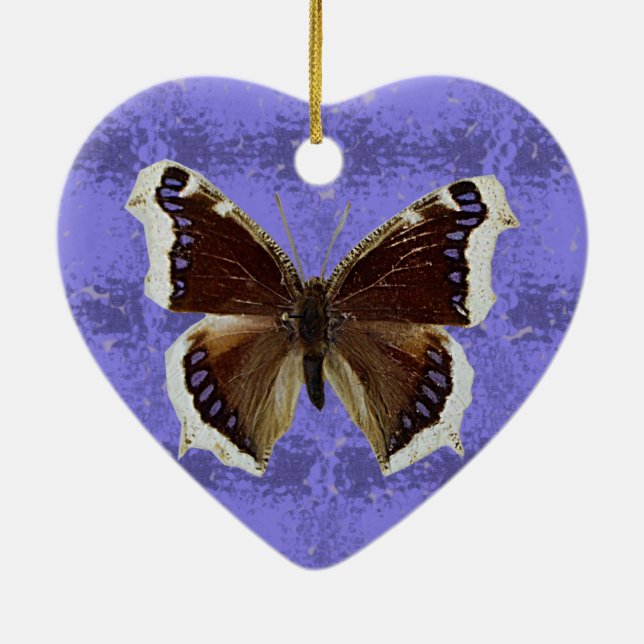 Montana Mourning Cloak Butterfly Ceramic Tree Decoration (Back)