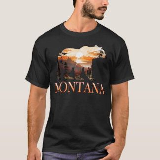 Montana Mt Hiking Mountain State T-Shirt