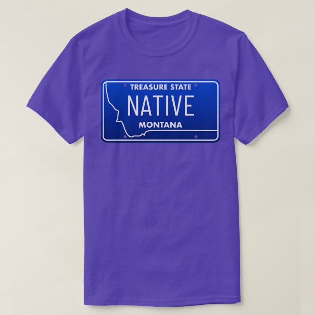 Montana Native License Plate T-Shirt (Design Front)