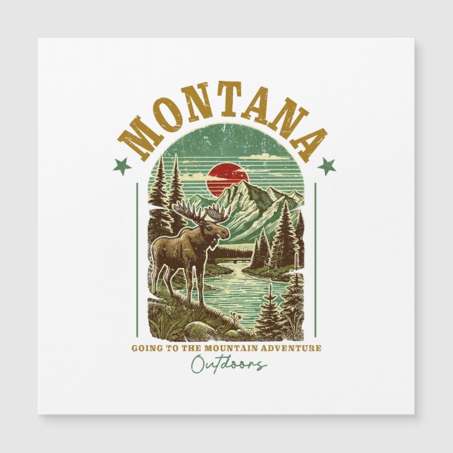 Montana Nature Scene – Wildlife, Mountains, River  (Front)
