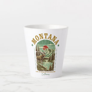 Montana Nature Scene – Wildlife, Mountains, River Latte Mug