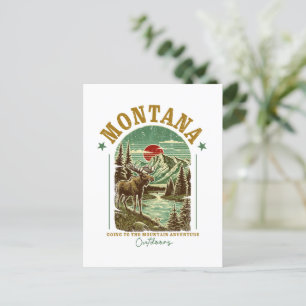 Montana Nature Scene – Wildlife, Mountains, River Postcard