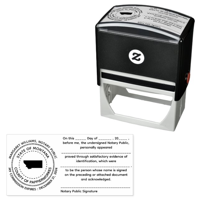 Montana Notary Public Acknowledgement Stamp (In Situ)