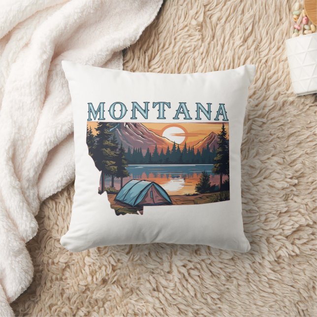 Montana Outline Tent Camping Cushion (Blanket)