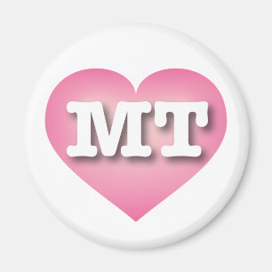 Montana Pink Fade Heart - I love MT Magnet