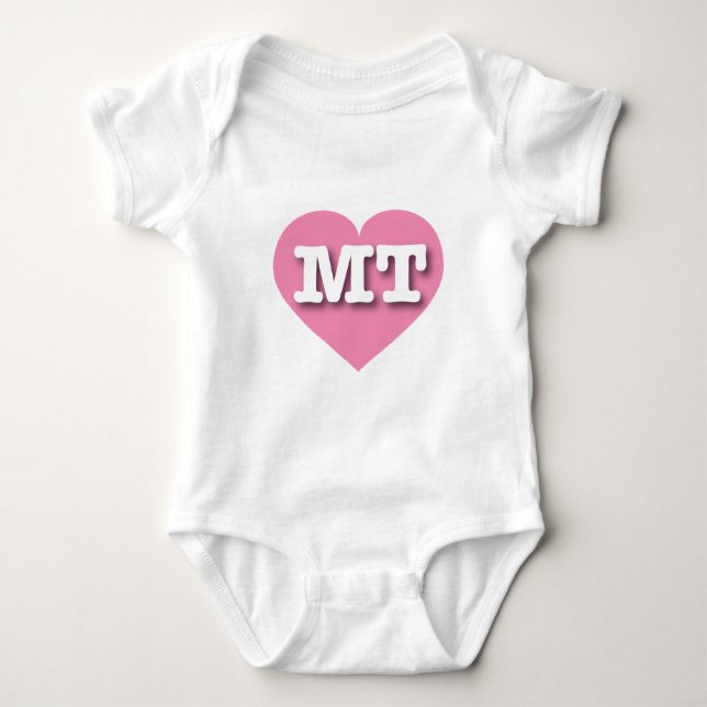 Montana Pink Heart - I love MT Baby Bodysuit (Front)