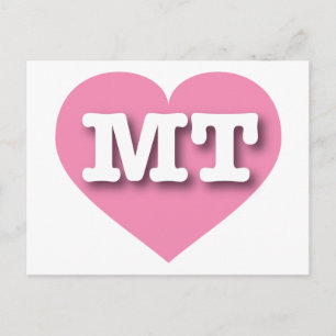 Montana Pink Heart - I love MT Postcard