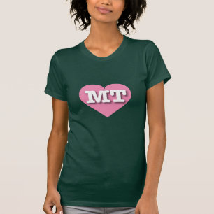 Montana Pink Heart - I love MT T-Shirt