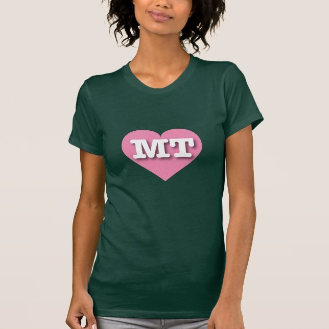 Montana Pink Heart - I love MT T-Shirt (Front)