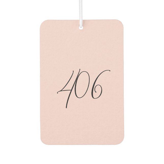 Montana Pink With Black Area Code Air Freshener (Front)