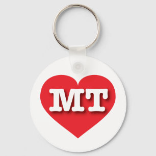 Montana Red Heart - I love MT Key Ring