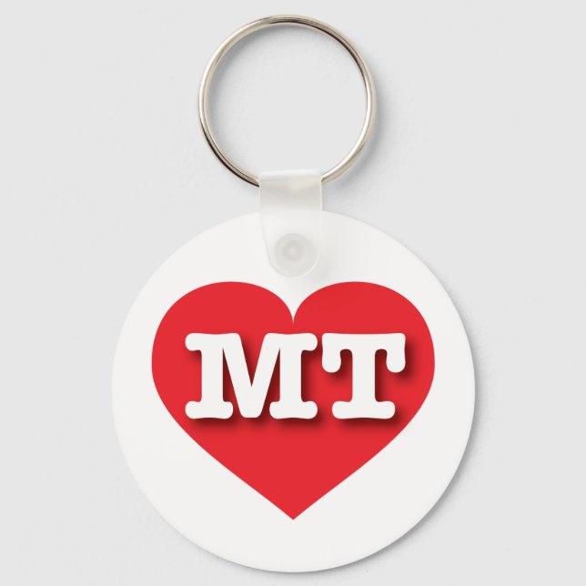 Montana Red Heart - I love MT Key Ring (Front)
