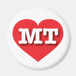 Montana Red Heart - I love MT Magnet