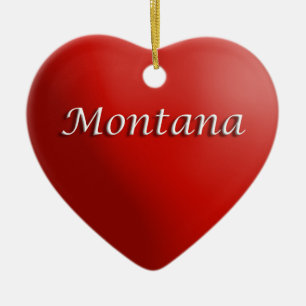 Montana Red Heart Keepsake Ornament