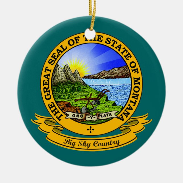 Montana Seal Ceramic Tree Decoration (Front)