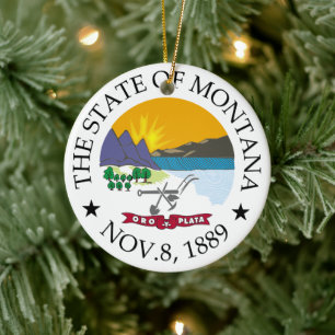 Montana sign ceramic tree decoration