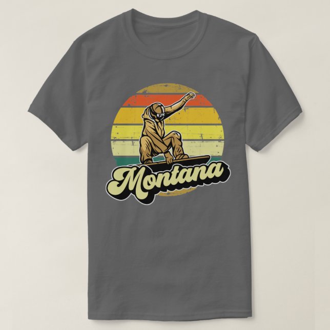 Montana snowboarding mountain  T-Shirt (Design Front)