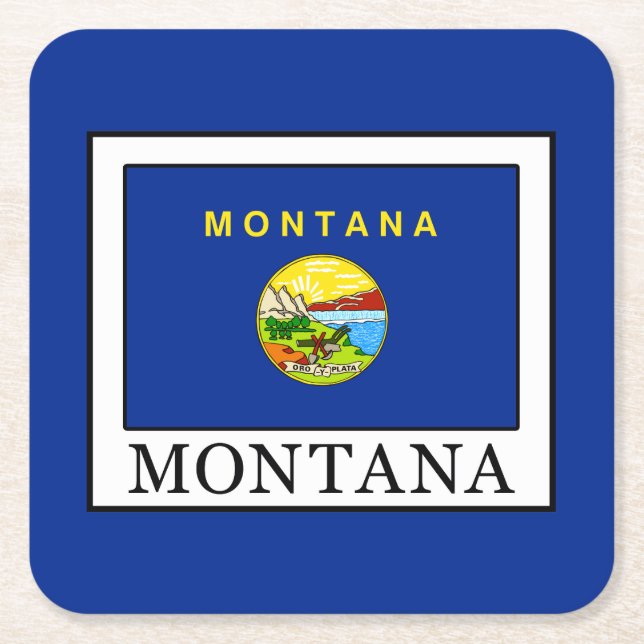 Montana Square Paper Coaster (Front)