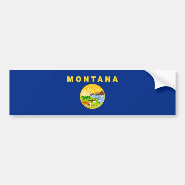 Montana State Flag Bumper Sticker (Front)