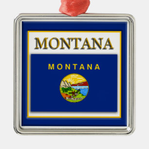 Montana State Flag Christmas Ornament