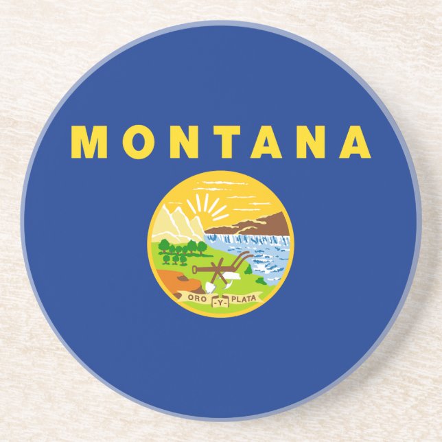 Montana State Flag Coaster (Front)