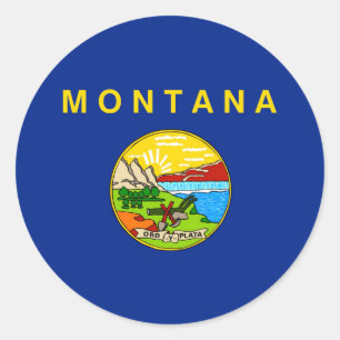 Montana State Flag Design Classic Round Sticker
