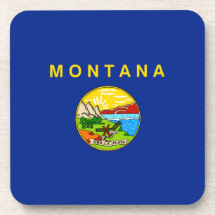 Montana State Flag Design Coaster
