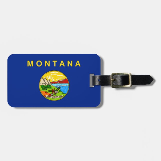 Montana State Flag Design Luggage Tag (Front Horizontal)